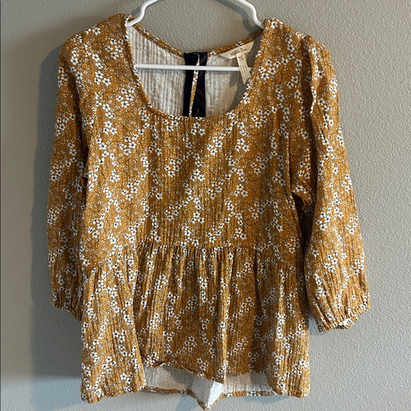 Matilda Jane Mustard Floral Top - Picture 1 of 3